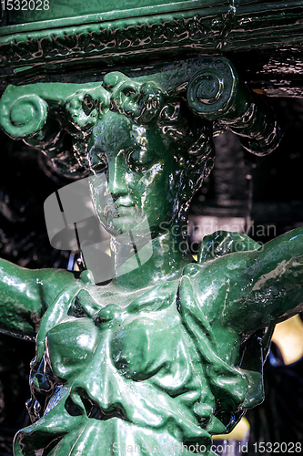 Image of Wallace fountain detail in Paris