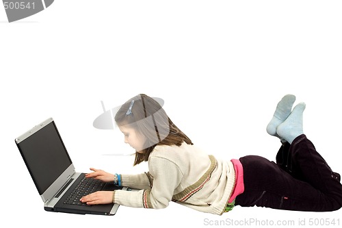 Image of Young girl with laptop