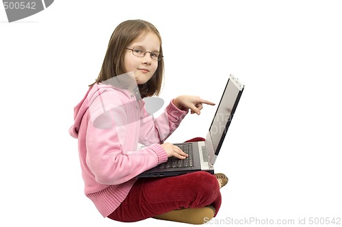 Image of Young girl with laptop