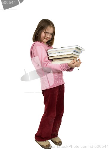 Image of Young girl with books