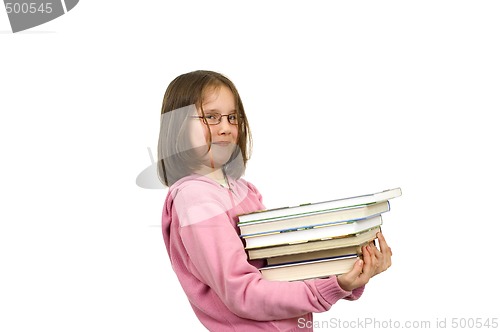 Image of Young girl with books