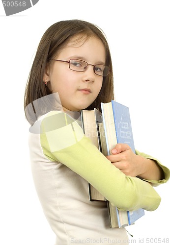 Image of Young girl with books