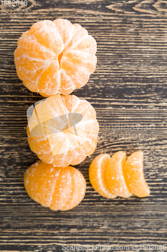 Image of peeled orange tangerines