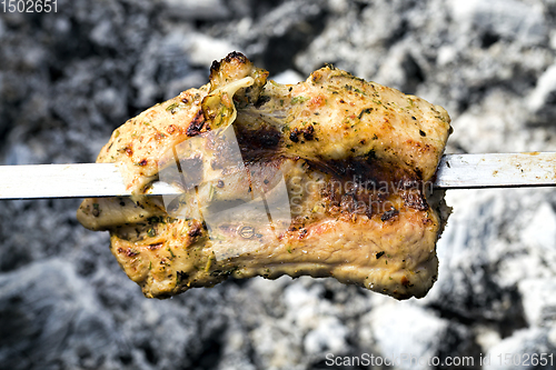 Image of fried on a fire