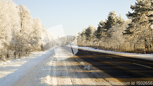 Image of wide winter road