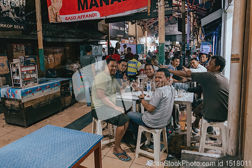 Image of Peoples in street restaurant in Manado, North Sulawesi, Indonesi