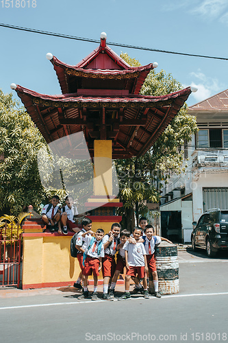 Image of students in uniform, Manado Indonesia