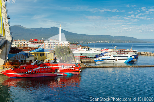 Image of harbor in Kota Manado City, Indonesia