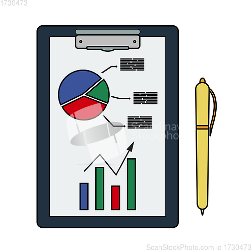 Image of Writing Tablet With Analytics Chart Icon