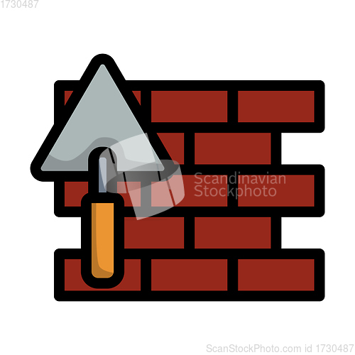 Image of Icon Of Brick Wall With Trowel