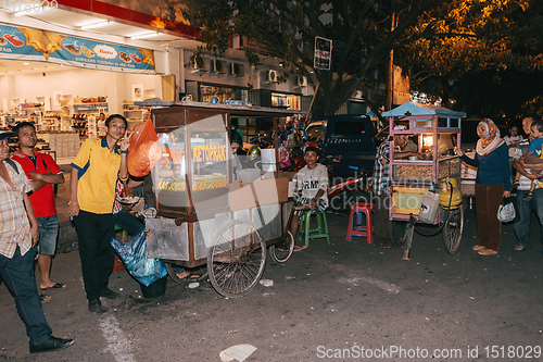 Image of Street food seller in Manado, North Sulawesi, Indonesia