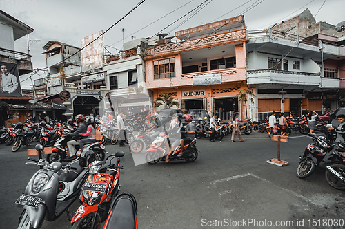Image of Heavy motorbike traffic in Manado, Indonesia