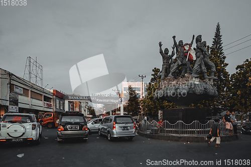 Image of Statue of a indian warrior in Manado, Indonesia