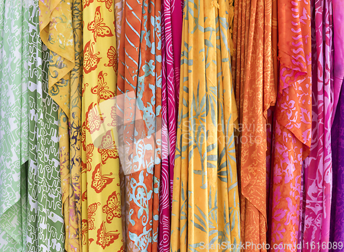 Image of various colorful fabrics