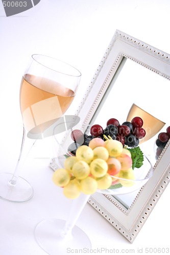 Image of Isolated Grapes In a Glass