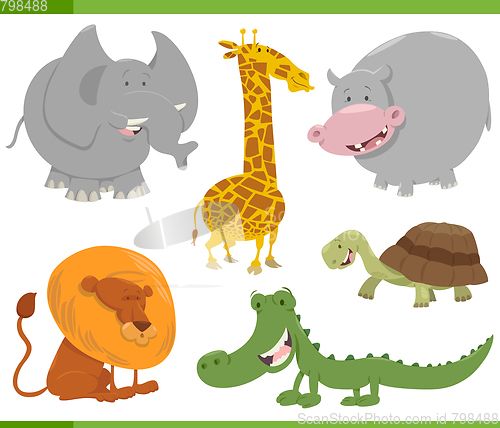 Image of safari animal characters set