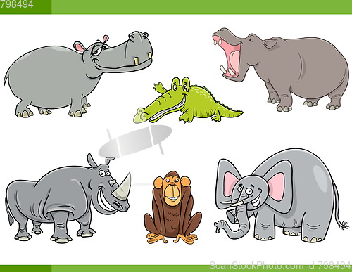 Image of wild animals cartoon set