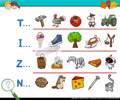 Image of first letter educational activity
