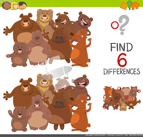 Image of spot differences game with bears