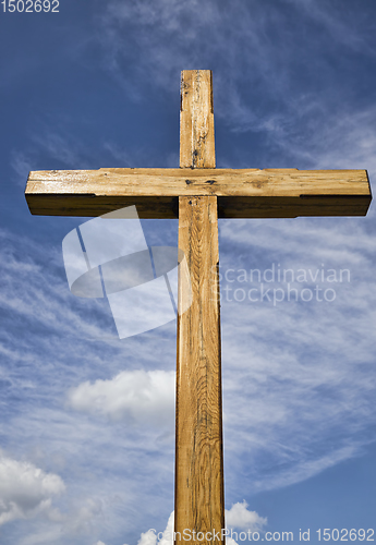 Image of old wooden Catholic cross