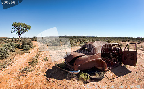 Image of old car in the desert