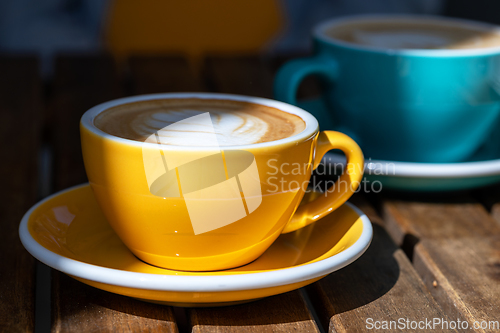 Image of two cups of cappuccino