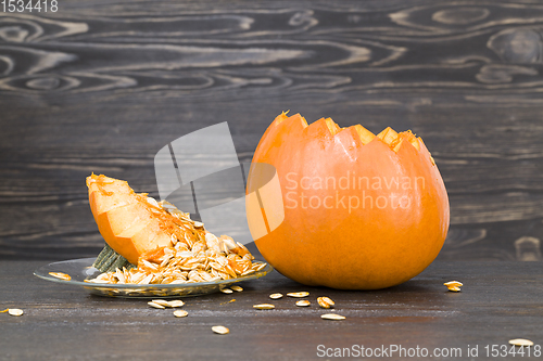 Image of single orange pumpkin for halloween