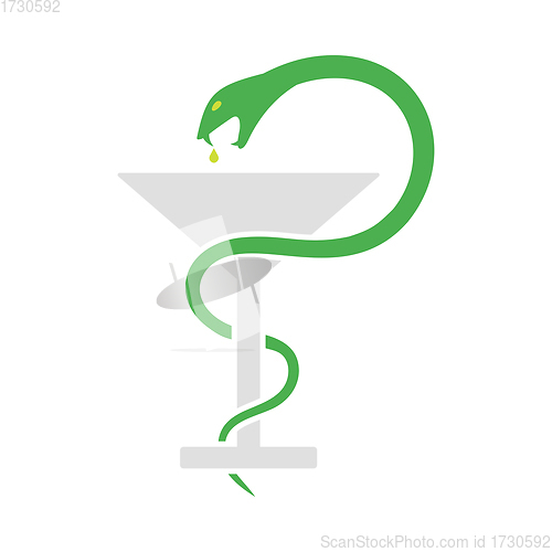 Image of Medicine Sign With Snake And Glass Icon