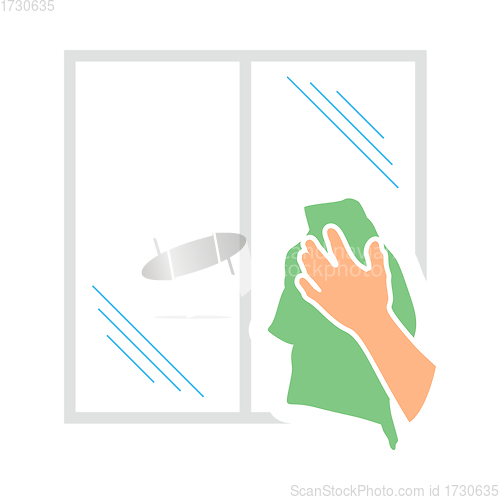 Image of Hand Wiping Window Icon