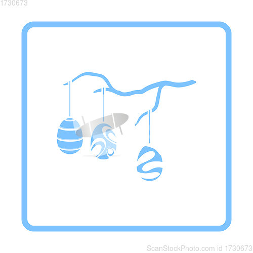 Image of Easter Eggs Hanged On Tree Branch Icon