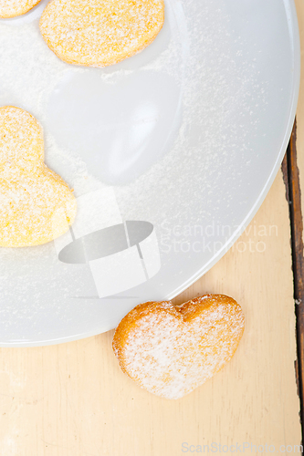 Image of heart shaped shortbread valentine cookies