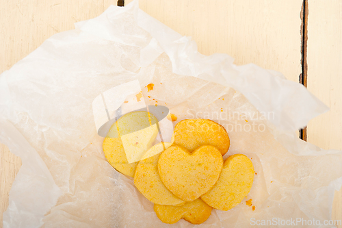 Image of heart shaped shortbread valentine cookies