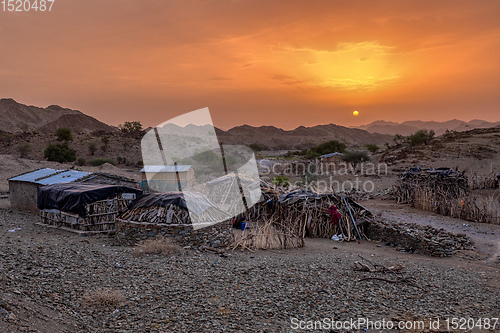 Image of Sunrise landscape Simien mountain Ethiopia