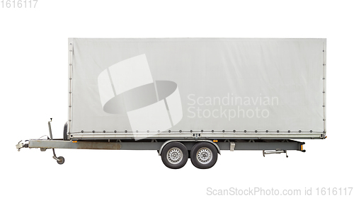 Image of isolated white trailer