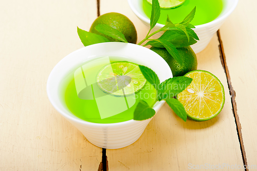 Image of mint infusion tea tisane with lime