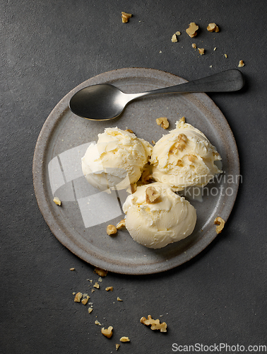 Image of plate of vanilla ice cream