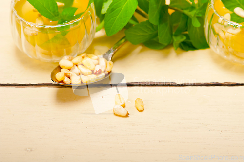 Image of Arab traditional mint and pine nuts tea