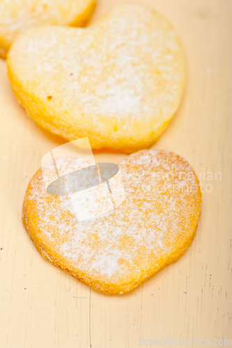 Image of heart shaped shortbread valentine cookies