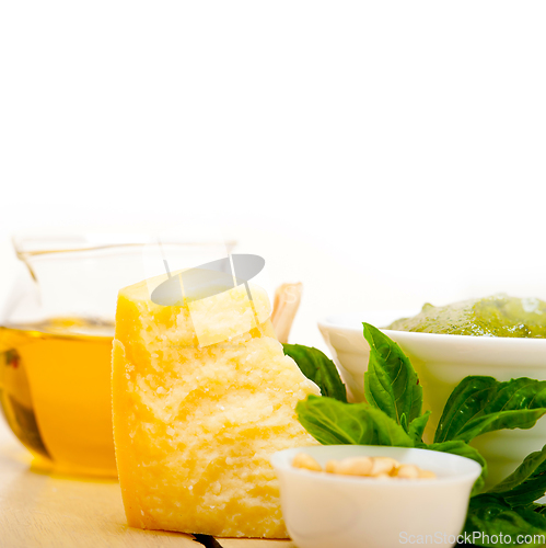 Image of Italian basil pesto sauce ingredients