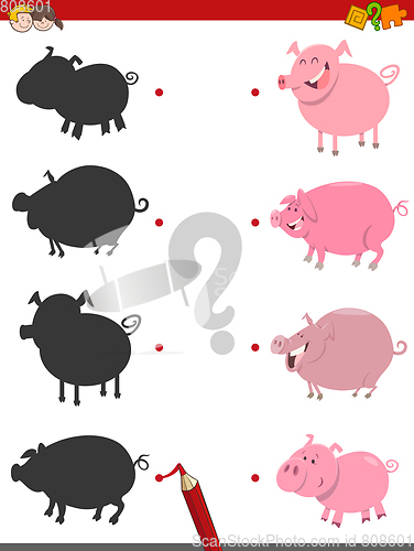 Image of shadow activity with pigs