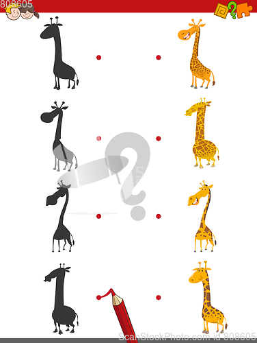 Image of shadow activity with giraffes