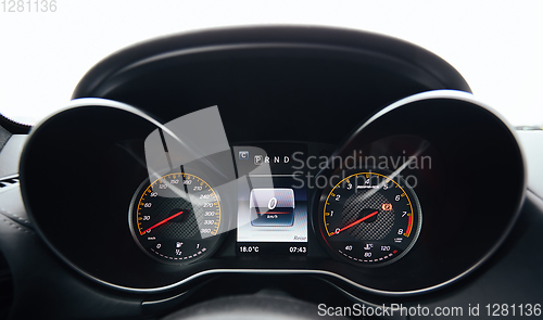 Image of Modern car interior dashboard details