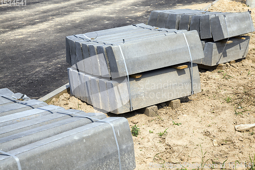 Image of concrete blocks for curbs