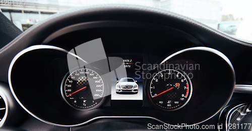 Image of close up modern car dashboard