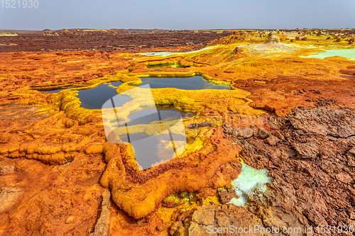 Image of moonscape of Dallol Lake, Danakil depression Ethiopia