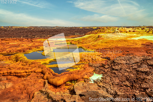 Image of moonscape of Dallol Lake, Danakil depression Ethiopia