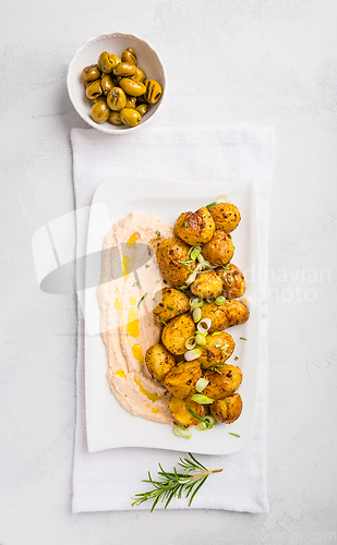 Image of Whipped feta, ricotta, cheese dip (Tirokafteri) with crispy bake