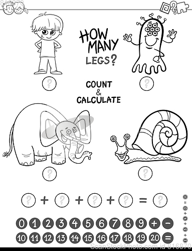 Image of maths game coloring book