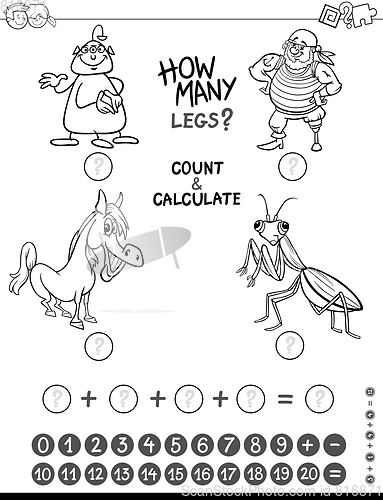 Image of counting game coloring page