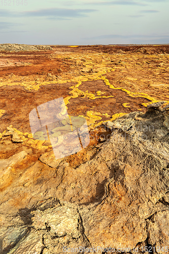 Image of moonscape of Dallol Lake, Danakil depression Ethiopia